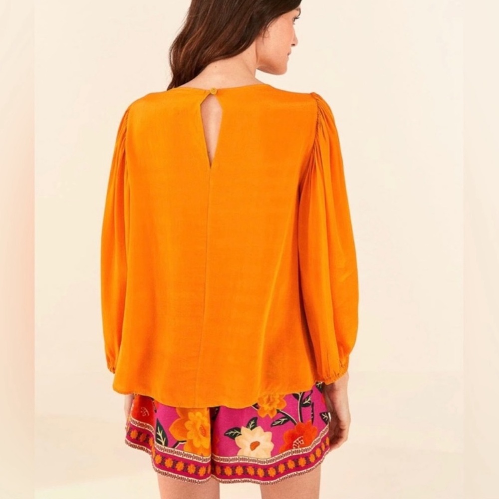 Farm Rio ORANGE LACE BLOUSE - Picture 5 of 6